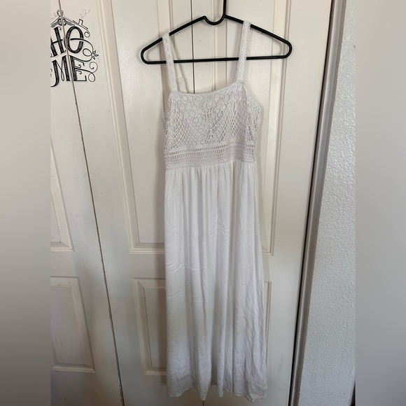 Sincerely Jules Crochet Top White Summer Maxi Dress Size X-Small - Picture 1 of 5